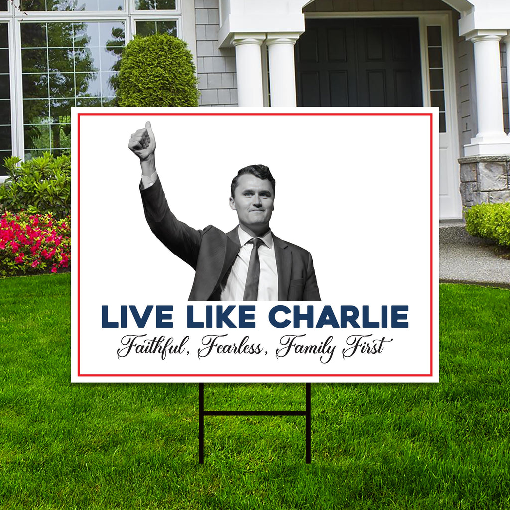 Justice for Charlie Yard Sign, A True Patriot Charlie Kirk Sign, Charlie Kirk Is My Hero Sign, Charlie Kirk Freedom Sign with Metal H-Stake