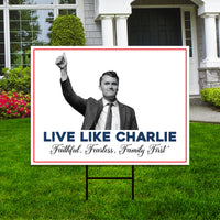Justice for Charlie Yard Sign, A True Patriot Charlie Kirk Sign, Charlie Kirk Is My Hero Sign, Charlie Kirk Freedom Sign with Metal H-Stake