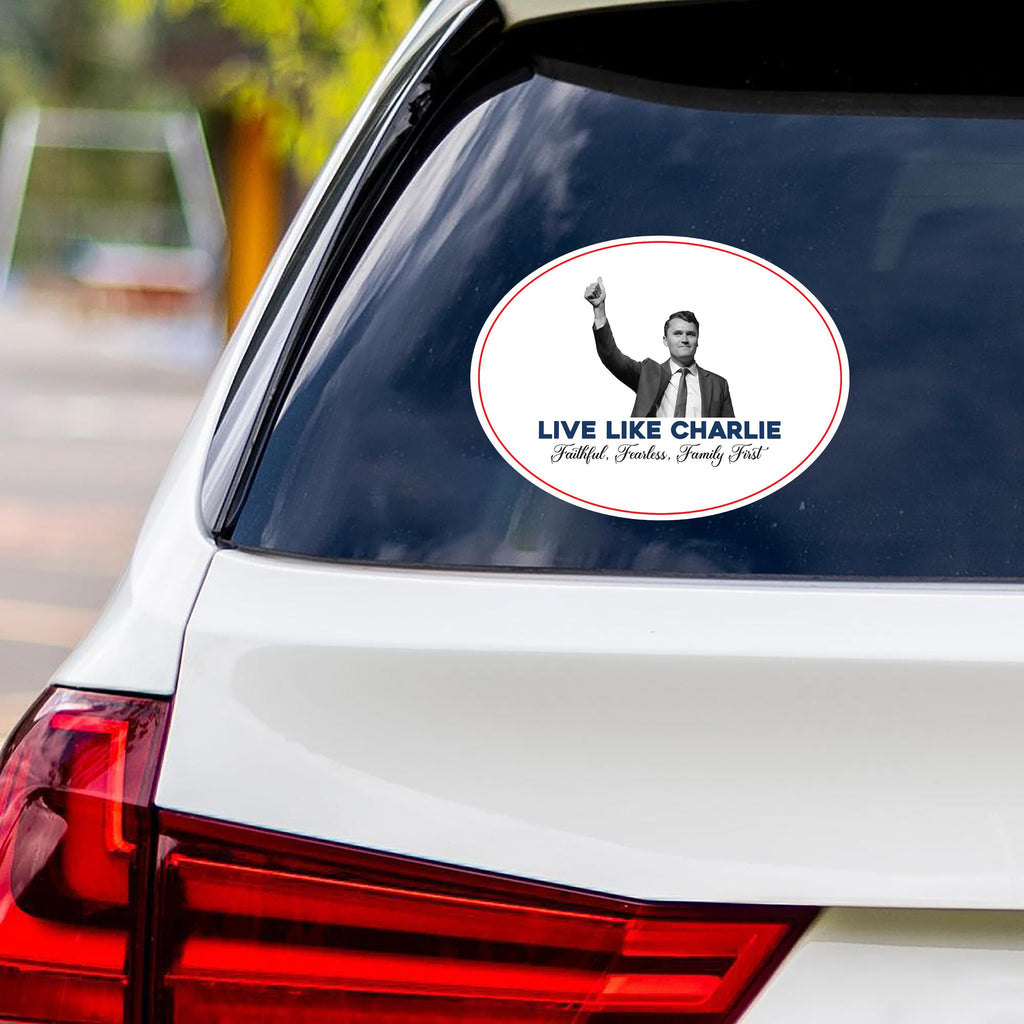 Justice for Charlie Vinyl Sticker, A True Patriot Charlie Kirk, Charlie Kirk Freedom, Charlie Kirk Is My Hero Bumper Sticker, 6 "x 4.5"