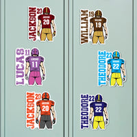 Personalized Football Locker Magnet, Custom Player Name Jersey Number School Magnet, Football Team Player Magnet Sign