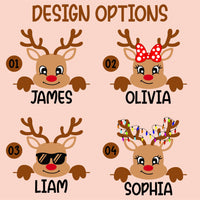 Reindeer Family Christmas Shirt, Personalized Christmas Family Shirt, Custom Family Name Tea