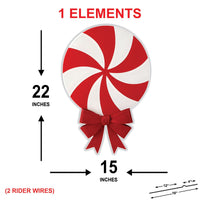 Christmas Peppermint Lollipop Yard Sign, Outdoor Holiday Lawn Decorations with Stakes, Candy Cane Walkway Yard Stake for Garden, Party Décor