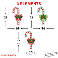 Candy Cane Christmas Yard Signs, Outdoor Holiday Lawn Stakes with Bows, Festive Xmas Garden Pathway Decoration for Lawn, Patio & Party Décor