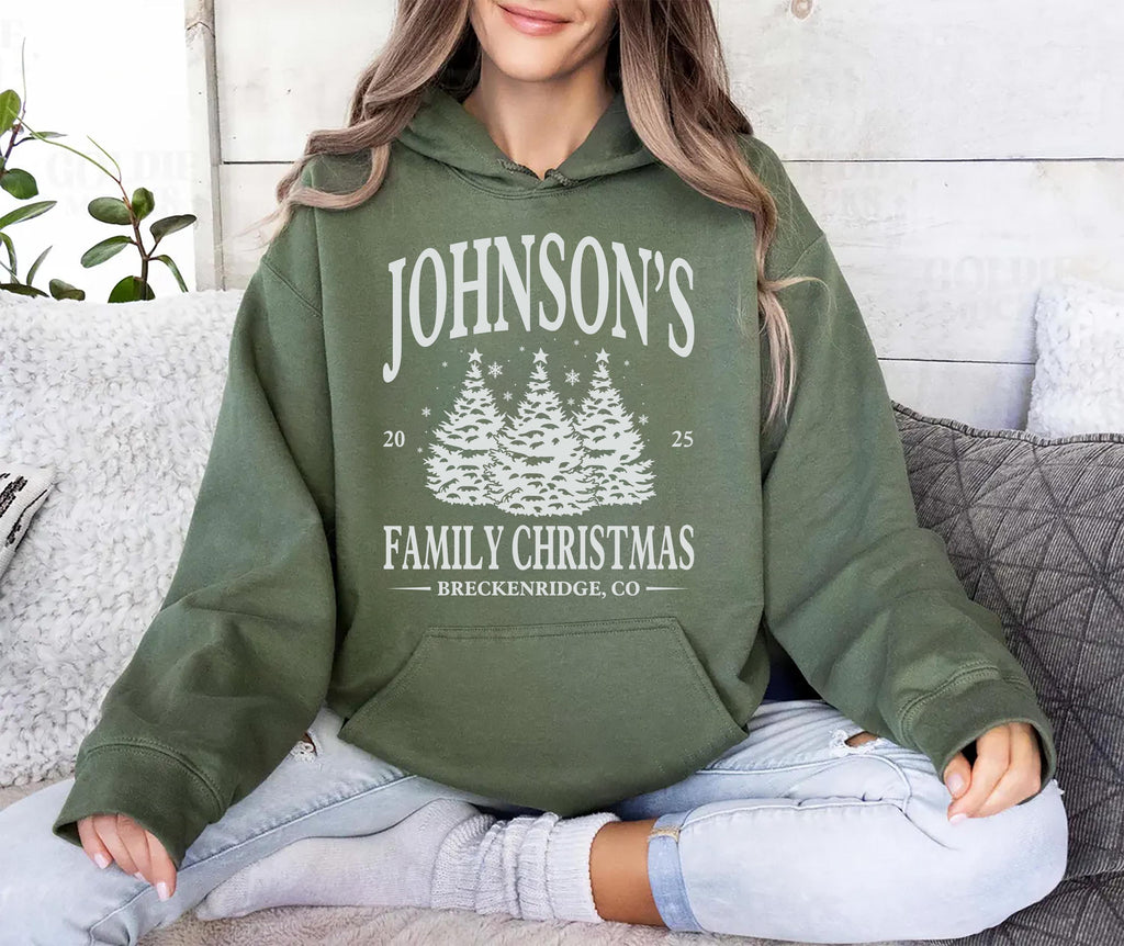 Personalized Family Christmas Hoodie, Matching Family Christmas Shirt, Custom Name Christmas Hoodie