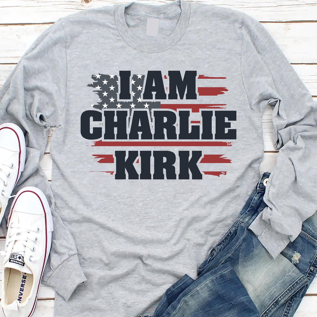 Justice for Charlie Long Sleeve Shirt, A True Patriot Charlie Kirk Shirt, Charlie Kirk Is My Hero Tee