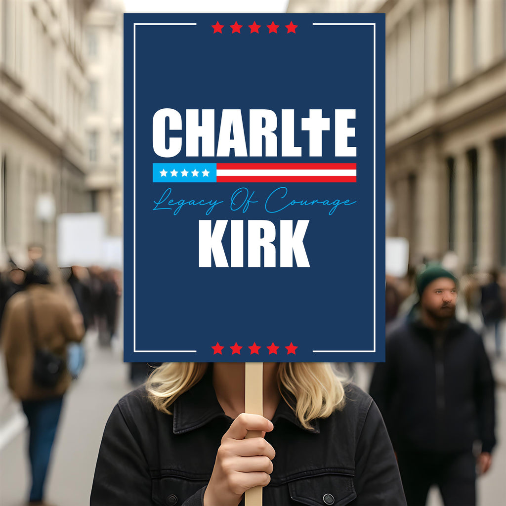 Justice for Charlie Protest Sign, A True Patriot Charlie Kirk, Charlie Kirk Is My Hero Political Poster
