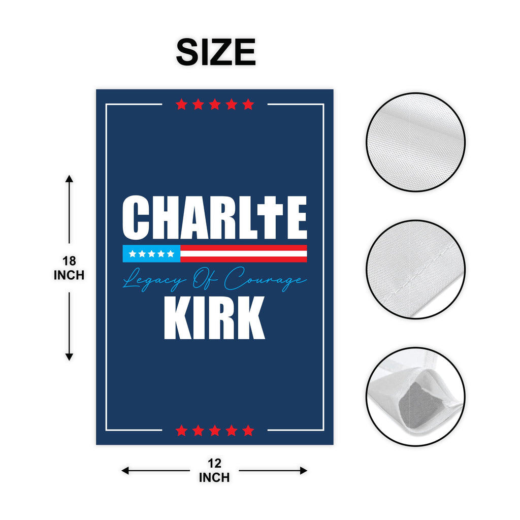 Justice for Charlie Garden Flag, A True Patriot Charlie Kirk Yard Flag, Charlie Kirk Is My Hero Outdoor Flag, Charlie Kirk Freedom Flag