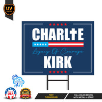 Justice for Charlie Yard Sign, A True Patriot Charlie Kirk Sign, Charlie Kirk Is My Hero Sign, Charlie Kirk Freedom Sign with Metal H-Stake
