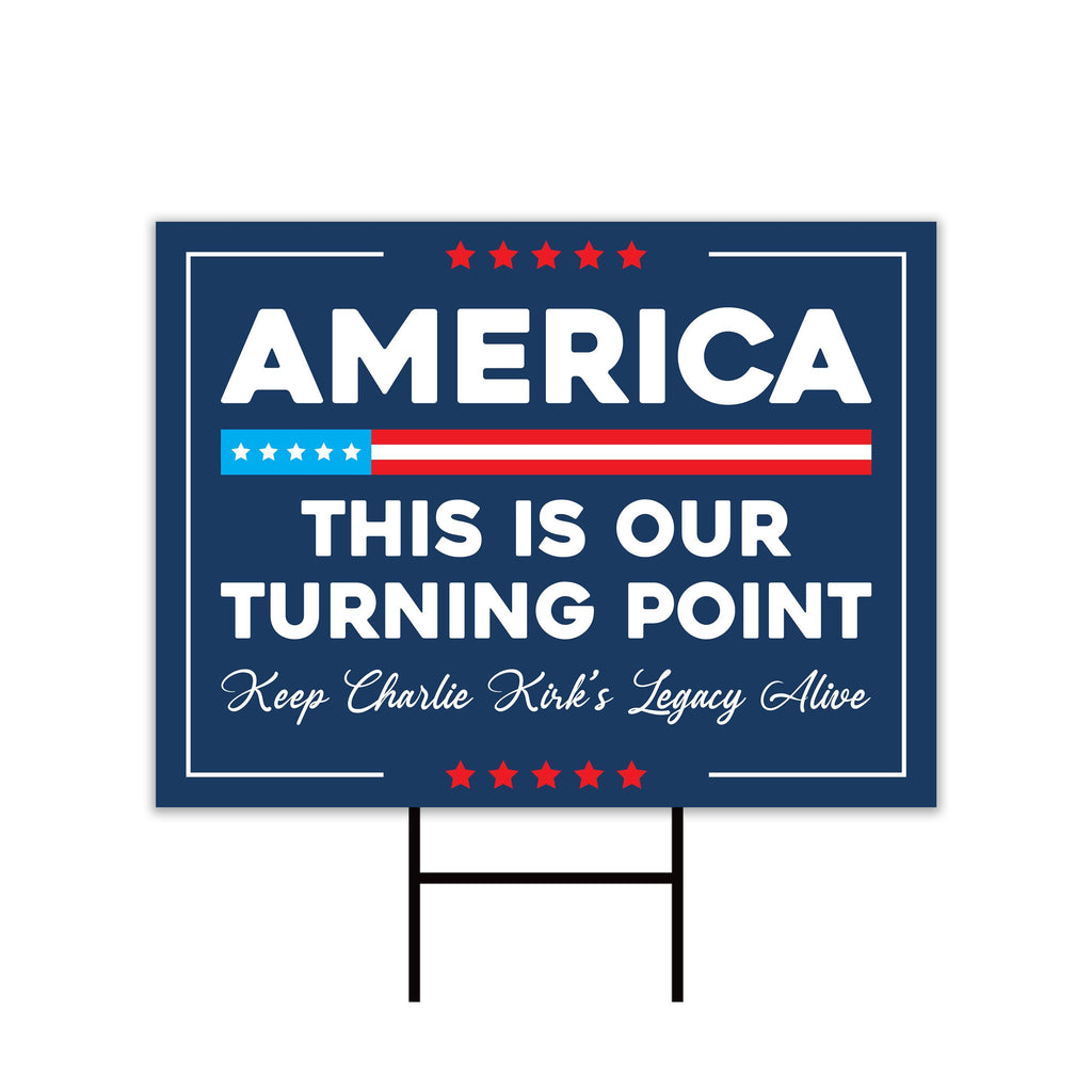 Justice for Charlie Yard Sign, A True Patriot Charlie Kirk Sign, Charlie Kirk Is My Hero Sign, Charlie Kirk Freedom Sign with Metal H-Stake