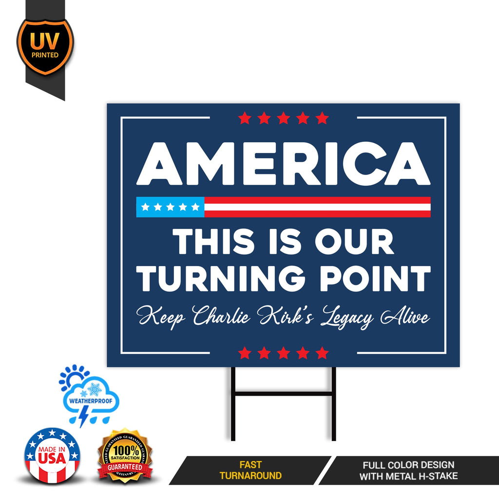 Justice for Charlie Yard Sign, A True Patriot Charlie Kirk Sign, Charlie Kirk Is My Hero Sign, Charlie Kirk Freedom Sign with Metal H-Stake