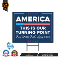 Justice for Charlie Yard Sign, A True Patriot Charlie Kirk Sign, Charlie Kirk Is My Hero Sign, Charlie Kirk Freedom Sign with Metal H-Stake