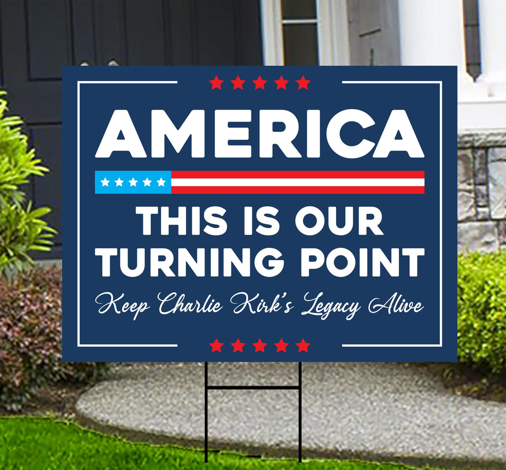 Justice for Charlie Yard Sign, A True Patriot Charlie Kirk Sign, Charlie Kirk Is My Hero Sign, Charlie Kirk Freedom Sign with Metal H-Stake
