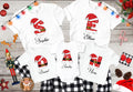 Custom Family Christmas Shirt with Name, Xmas Family Matching Initial Shirt, Personalized Christmas Couple Tee