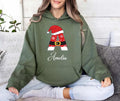 Custom Family Christmas Hoodie with Name, Xmas Family Matching Initial Shirt, Personalized Christmas Couple Hoodie