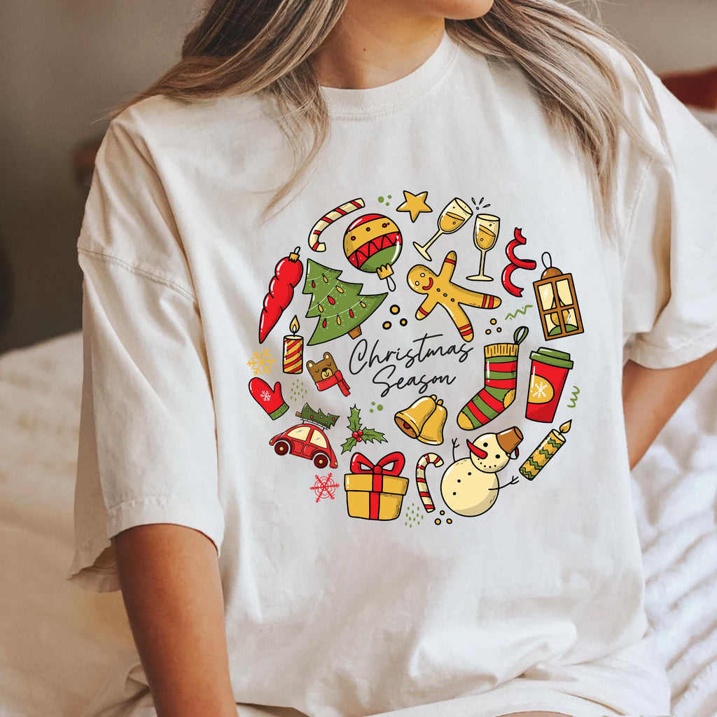 Preppy Christmas Season Shirt, Coquette Christmas Tree Shirt, Watercolor Christmas Tee