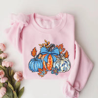 Floral Fall Pumpkin Shirt, Boho Autumn Flowers Shirt, Preppy Pumpkin Coquette Tee