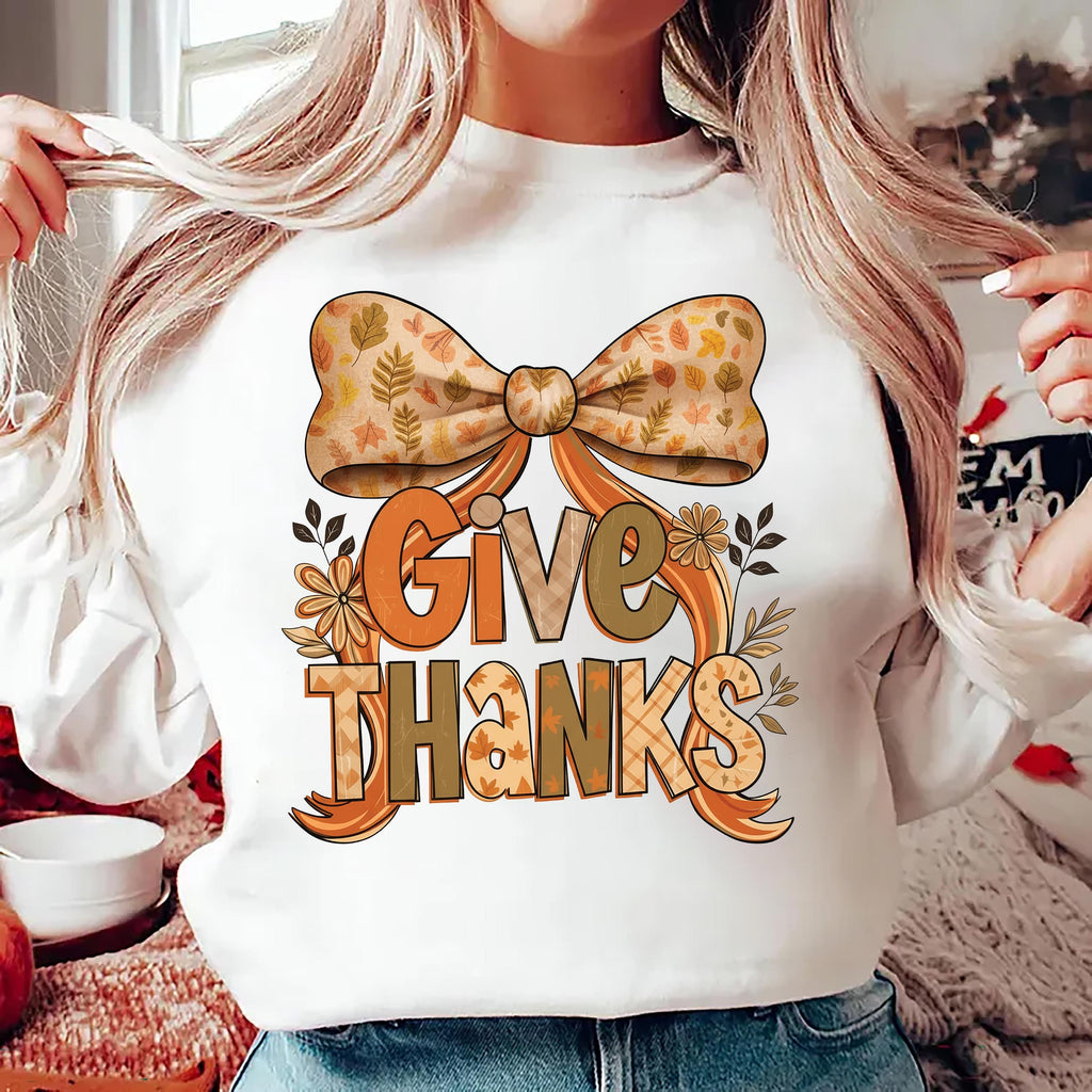 Give Thanks Shirt, Floral Fall Coquette Shirt, Preppy Thanksgiving Shirt, Thankful Coquette Tee