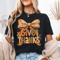 Give Thanks Shirt, Floral Fall Coquette Shirt, Preppy Thanksgiving Shirt, Thankful Coquette Tee