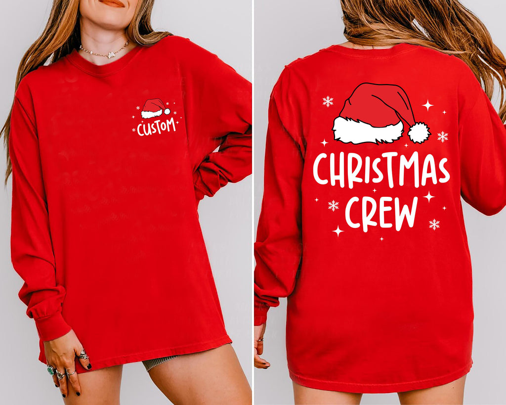 Custom Christmas Crew Sweatshirt, Personalized Christmas Party Shirt, Family Matching Sweatshirt, Front Back