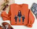 Halloween Horror Mama Sweatshirt, Custom Kids Name Shirt, Custom Spooky Mama Sweatshirt
