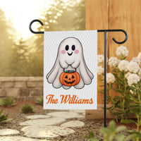 Ghost Garden Flag, Fall Thanksgiving Outdoor Yard Decoration, Spooky Autumn Welcome Sign, Weather-Resistant Patio Accent, Cute Ghost Decor