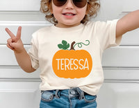 Personalized Pumpkin Baby Shirt, Custom Fall Baby Bodysuit, Cute Fall Toddler Shirt, Pumpkin Baby Tee, Autumn Baby Outfit, Thanksgiving Gift