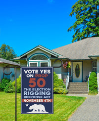Yes on Prop 50 Garden Flag, Election Rigging Response Act Yard Flag, Anti-Gerrymandering California Flag, Political Outdoor Lawn Banner