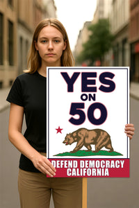 Yes on Prop 50 Protest Sign, Election Rigging Response Act Poster, Anti-Gerrymandering California Political Rally Activist Sign