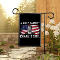 Justice for Charlie Garden Flag, A True Patriot Charlie Kirk Yard Flag, Charlie Kirk Is My Hero Outdoor Flag, Charlie Kirk Freedom Flag