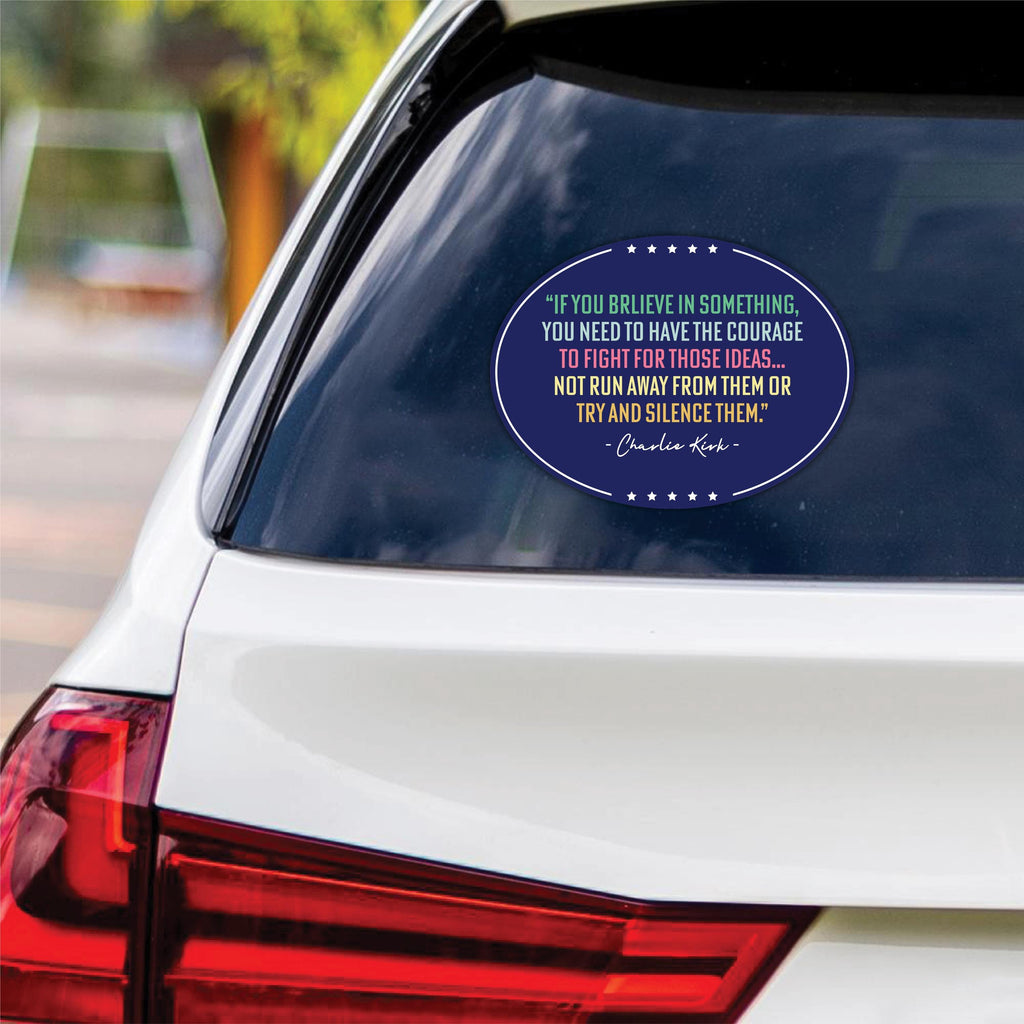Justice for Charlie Vinyl Sticker, A True Patriot Charlie Kirk, Charlie Kirk Freedom, Charlie Kirk Is My Hero Bumper Sticker, 6" x 4.5"
