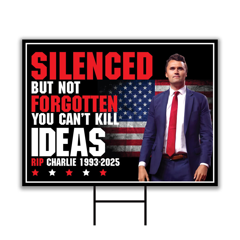 Justice for Charlie Yard Sign, A True Patriot Charlie Kirk Sign, Charlie Kirk Is My Hero Sign, Charlie Kirk Freedom Sign with Metal H-Stake