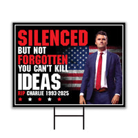 Justice for Charlie Yard Sign, A True Patriot Charlie Kirk Sign, Charlie Kirk Is My Hero Sign, Charlie Kirk Freedom Sign with Metal H-Stake