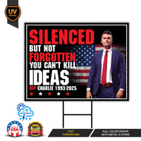 Justice for Charlie Yard Sign, A True Patriot Charlie Kirk Sign, Charlie Kirk Is My Hero Sign, Charlie Kirk Freedom Sign with Metal H-Stake