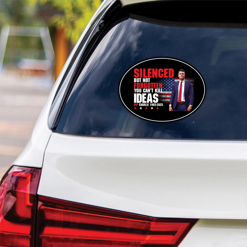 Justice for Charlie Vinyl Sticker, A True Patriot Charlie Kirk, Charlie Kirk Freedom, Charlie Kirk Is My Hero Bumper Sticker, 6" x 4.5"