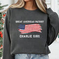 Justice for Charlie Sweatshirt, A True Patriot Charlie Kirk Shirt, Charlie Kirk Is My Hero Sweatshirt