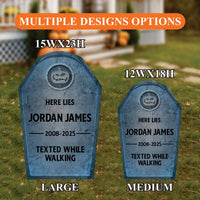 Personalized Halloween Tombstone Yard Signs, Custom Graveyard Decorations with Stakes, Funny Haunted House Outdoor Spooky Lawn Décor
