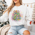 Coquette Christmas Tree Sweatshirt, Preppy Christmas Shirt, Holly Jolly Sweatshirt