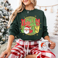 Holly Jolly Vibes with Santa Claus Sweatshirt, Preppy Christmas Shirt, Trendy Holiday Sweatshirt