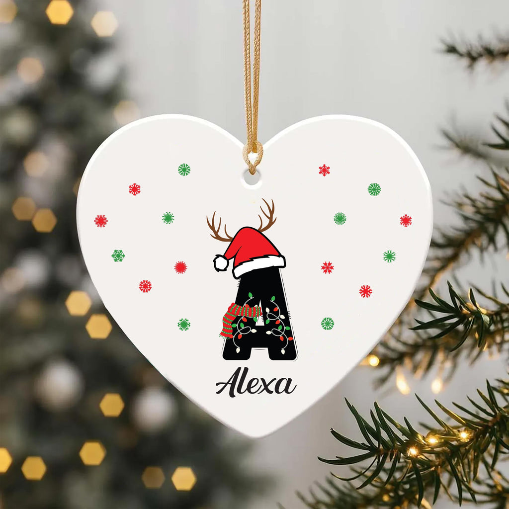 Letter Name Ornament, 2025 Family Ornament, Personalized Initial Christmas Ornament, Custom Monogram Ornament, Family Holiday Keepsake Gift