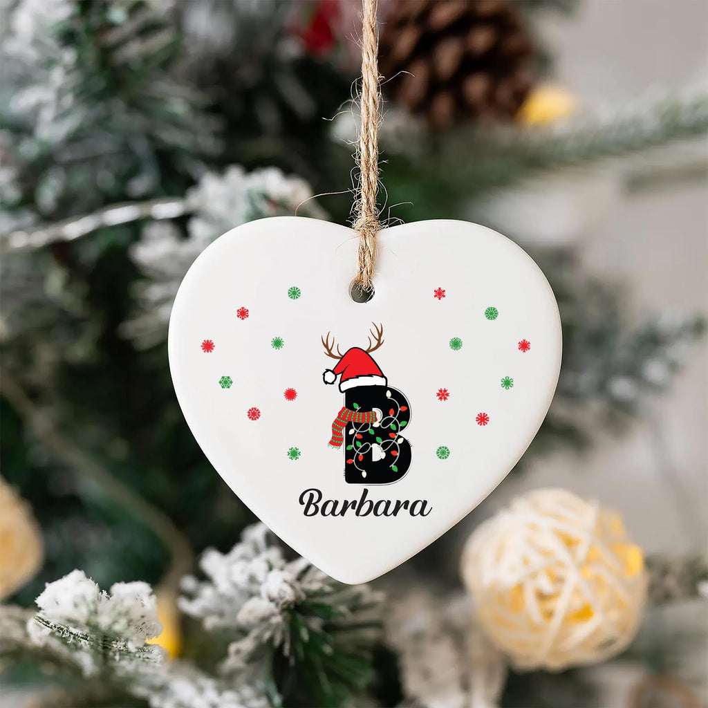 Letter Name Ornament, 2025 Family Ornament, Personalized Initial Christmas Ornament, Custom Monogram Ornament, Family Holiday Keepsake Gift