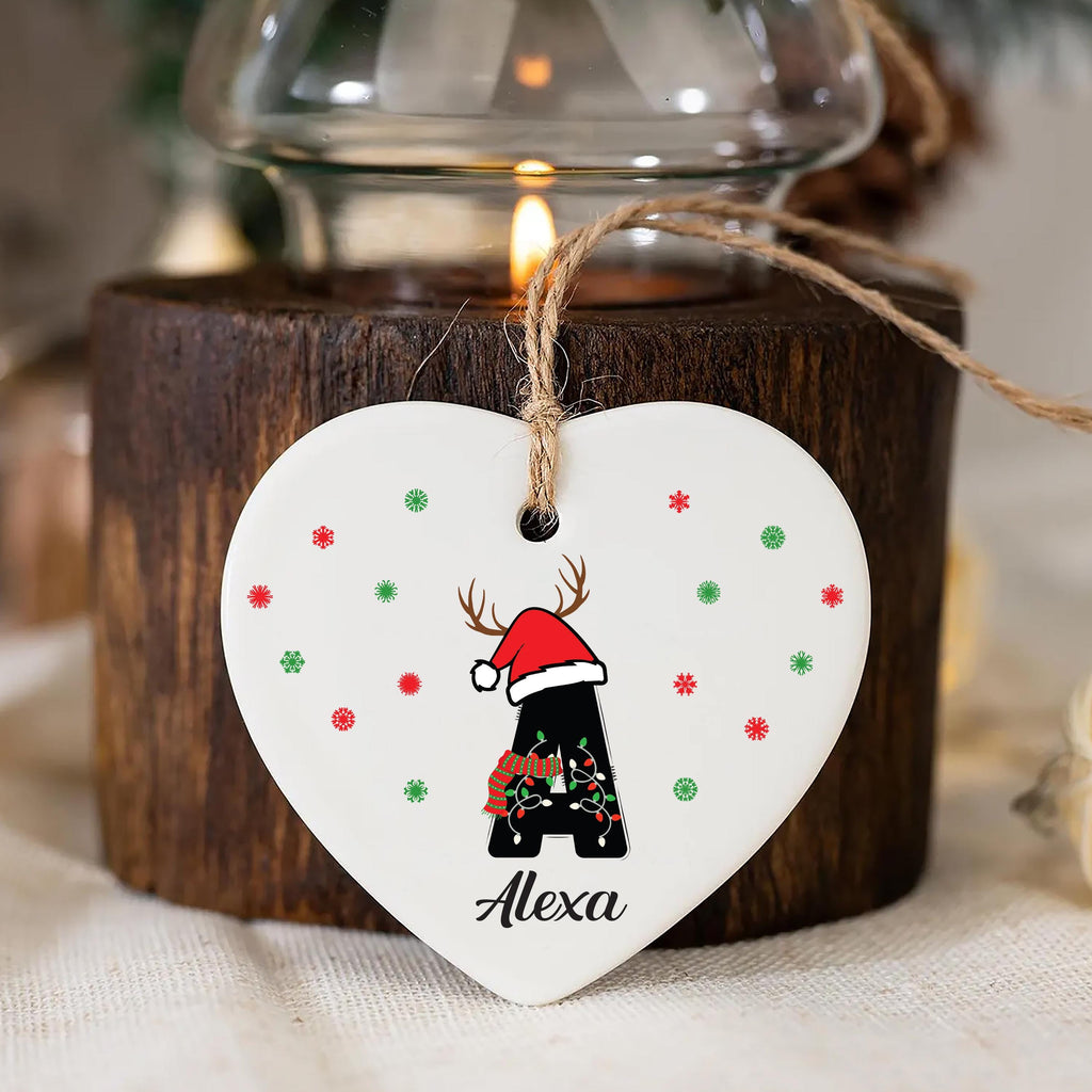 Letter Name Ornament, 2025 Family Ornament, Personalized Initial Christmas Ornament, Custom Monogram Ornament, Family Holiday Keepsake Gift