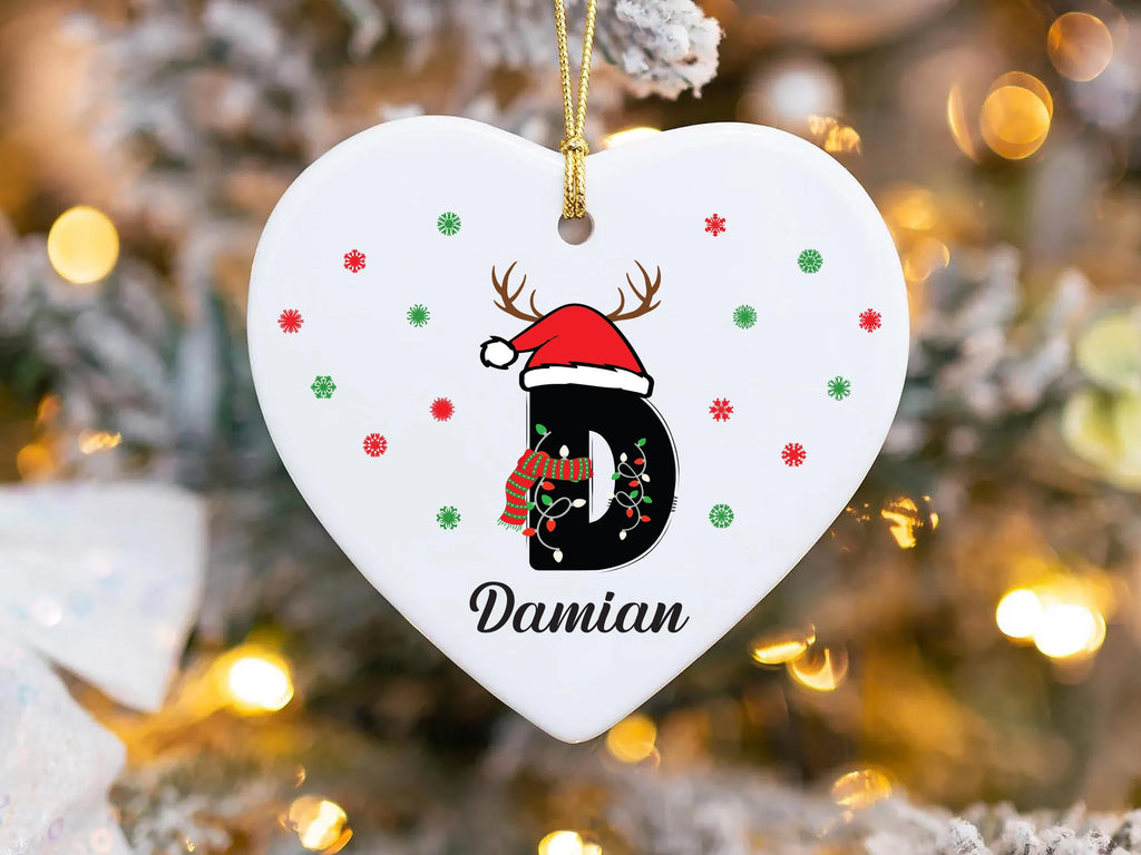 Letter Name Ornament, 2025 Family Ornament, Personalized Initial Christmas Ornament, Custom Monogram Ornament, Family Holiday Keepsake Gift