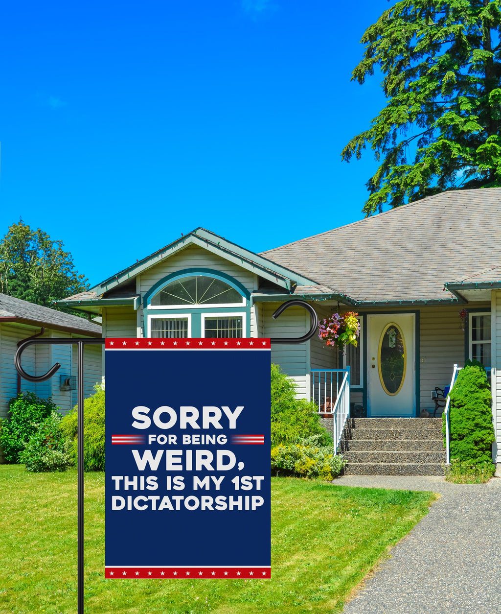 Sorry Being Weird First Dictatorship, No Kings Protest Garden Flag, Double Sided, Anti-Trump Flag, Resist Racism Flag, Resist Fascism Flag
