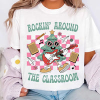 Rockin Around the Classroom Christmas Teacher Shirt, Teacher Christmas Shirt, Winter Tee