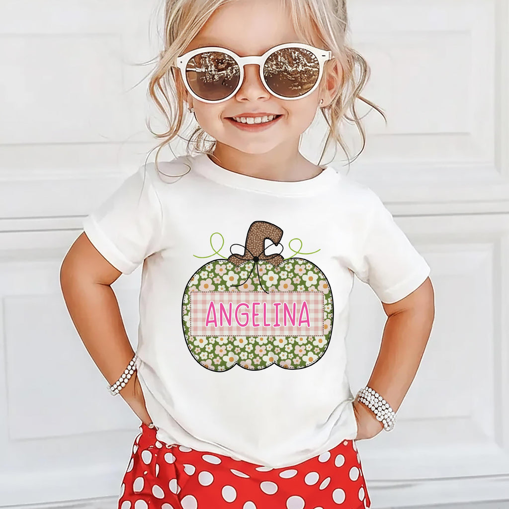 Pumpkin Name Shirt, Fall Festival Toddler Shirt, Custom Toddler Plaid Shirt, Autumn Kids Tee, Personalized Fall Shirt, Cute Pumpkin Gifts