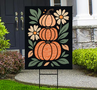 Anti-Trump Autumn Pumpkin Yard Sign, Subtle Political Protest Lawn Sign, Thanksgiving Resist Fascism Harvest Fall Yard Sign with H-Stake