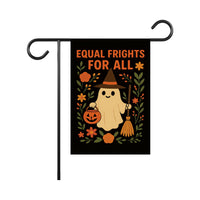 Equal Frights For All Halloween Ghost Garden Flag, Resist Fascism Anti-Trump Political Protest, Ghost Pumpkin Equality Social Justice Flag