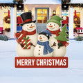 Snowman Family Christmas Yard Signs, Outdoor Holiday Lawn Decorations with Stakes, Merry Christmas Garden Stakes for Porch, Pathway & Patio