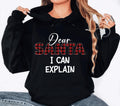 Christmas Family Hoodie, Dear Santa Matching Family Christmas Shirt, Funny Christmas Buffalo Plaid Hoodie