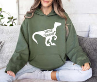Custom Dinosaur Family Hoodie, Matching Family Saurus Shirt, Auntie Saurus Hoodie